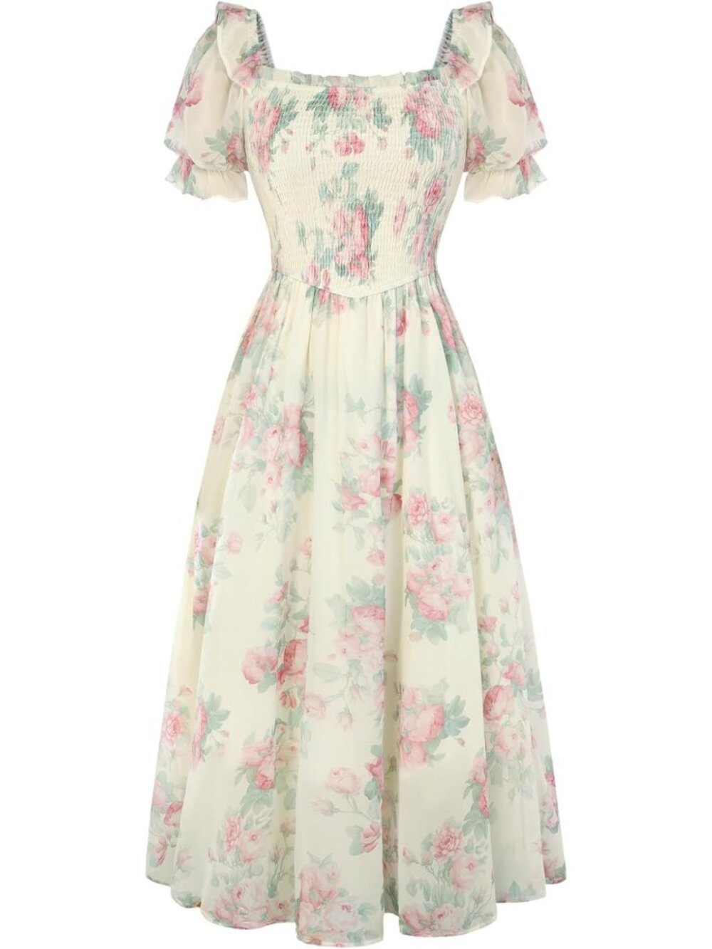 Floral Puff Sleeve Summer Dress | Tea Party & Casual Chic Style for Women